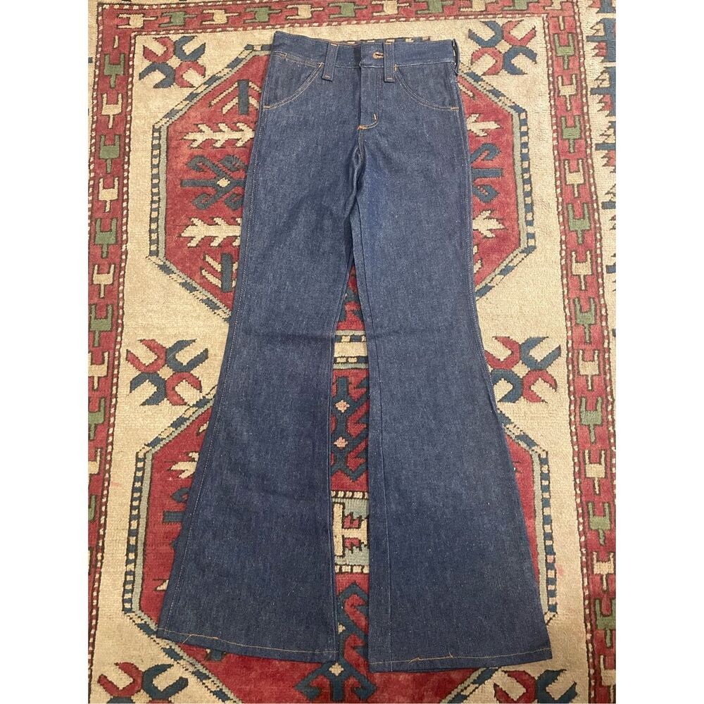 Vintage 70s Flared Bell Bottom Jeans 25 X 32 Hippie Disco Funky Sedgefield